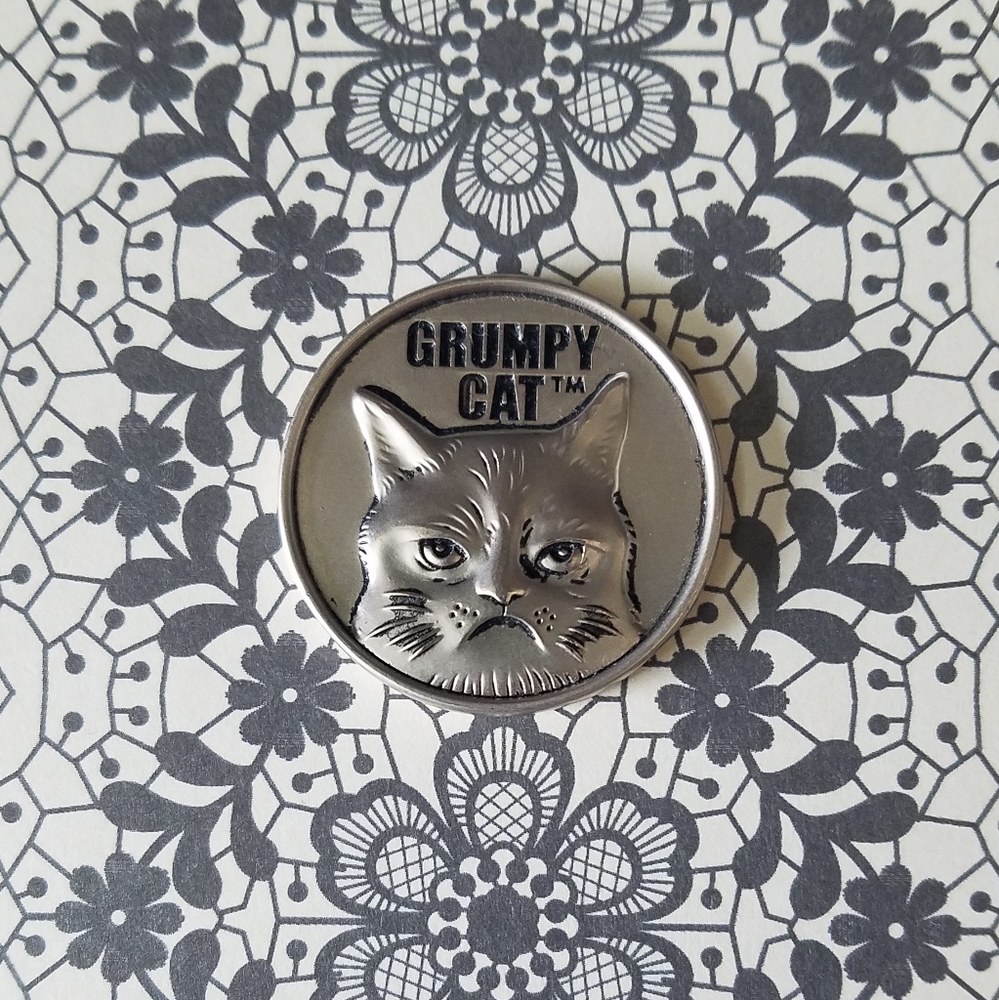 Grumpy Cat Think Grumpy Charm Go Away Round Tardar Sauce 2013